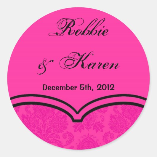 6 - 3" Bevorzugen Sie Sticker Hot Pink Black Damas (Vorderseite)