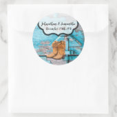 6 - 3" Bevorzugen Sticker Blue Wood Barn Door Stie (Tasche)