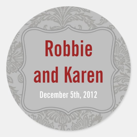 6 - 3" Bevorzugen Sticker Modernes Grau Damask Spi (Vorderseite)