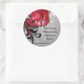6 - 3" Bevorzugen Sticker Rot auf Silver Masquerad (Tasche)