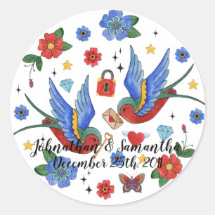 6 - 3" Bevorzugen Sticker Traditioneller Bird Tatt