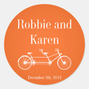 6 - 3" Bevorzugen Stickers Whimsical Orange Doppel