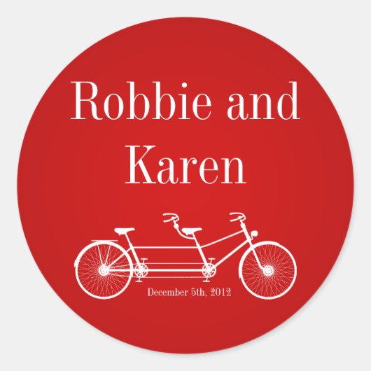 6 - 3" Bevorzugen Stickers Whimsical Red Double Bi (Vorderseite)