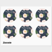 6 - 3" Bevorzugen von Stickers White Floral Blume  (Blatt)