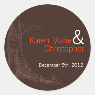 6 - 3" Bevorzugte Aufkleber fallen Baum erste Carv