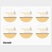 6 - 3" Bevorzugung Aufkleber Gelbgraue Zickzack Na (Blatt)