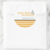 6 - 3" Bevorzugung Aufkleber Gelbgraue Zickzack Na (Tasche)