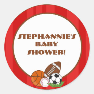 6 - 3" Bevorzugung Stickers All-Star Red