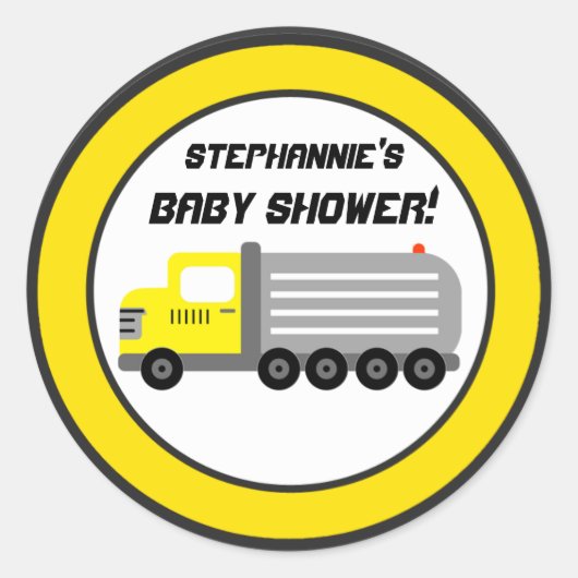 6 - 3" Bevorzugung Stickers Bau (Vorderseite)