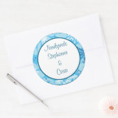 6 - 3" Bevorzugung Stickers Blue Tree / Schneefloc (Umschlag)