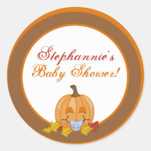 6 - 3" Bevorzugung Stickers Herbst Pumpkin Baby