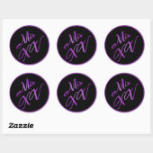 6 - 3" Bevorzugung Stickers Mis XV Lila Morado (Blatt)