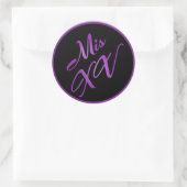 6 - 3" Bevorzugung Stickers Mis XV Lila Morado (Tasche)