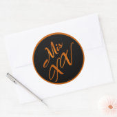 6 - 3" Bevorzugung Stickers Mis XV Orange Black (Umschlag)
