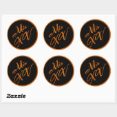 6 - 3" Bevorzugung Stickers Mis XV Orange Black (Blatt)