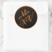 6 - 3" Bevorzugung Stickers Mis XV Orange Black (Tasche)