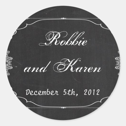 6 - 3" Bevorzugung Stickers Modernes Chalkboard Vi (Vorderseite)