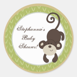 6 - 3" Bevorzugung Stickers Monkey Time Zoo Tier