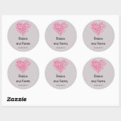 6 - 3" Bevorzugung Stickers Pink Floral Petals Blu (Blatt)