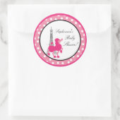 6 - 3" Bevorzugung Stickers Pink Poodle Paris Eiff (Tasche)