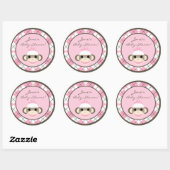 6 - 3" Bevorzugung Stickers Pink Raute Sock Affe (Blatt)