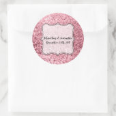 6 - 3" Bevorzugung Stickers Rose Gold Glitzer (Tasche)