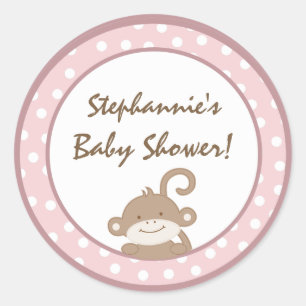 6 - 3" Bevorzugung Stickers Safari Jungle Monkey P