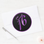 6 - 3" Bevorzugung Stickers Sweet 16 Lila Lilac Bl (Umschlag)