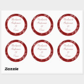 6 - 3" Bevorzugung Stickers Weihnachten Rote Schne (Blatt)