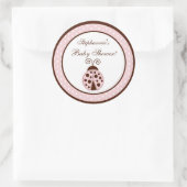 6 - 3" Bevorzugungs-Stickers Pink Ladybug Runder Aufkleber (Tasche)