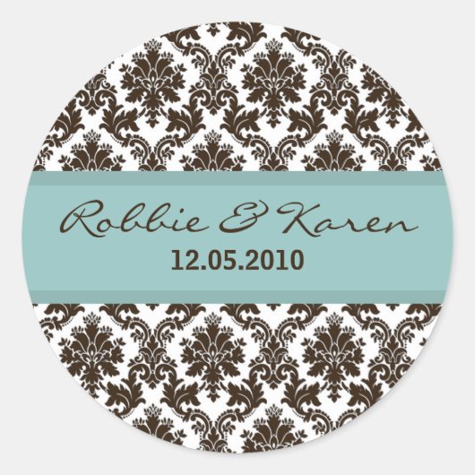 6 - 3" Brown Damask Tiffany Lace Fevor Sticker (Vorderseite)