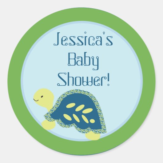 6 - 3" Gefallen Stickers Blue Sea Turtles (Vorderseite)