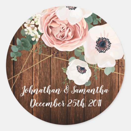 6 - 3" Gefallen Stickers Geometric Garden Rose Sta (Vorderseite)