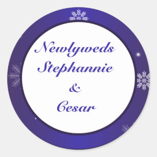 6 - 3" Gefallen Stickers White Snow Flakes