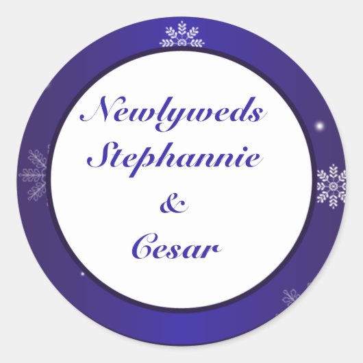 6 - 3" Gefallen Stickers White Snow Flakes (Vorderseite)