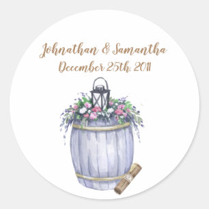 6 - 3" Gunst Sticker Sommer Land Hochzeit Rust