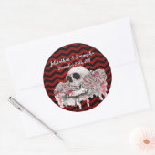 6 - 3" Günstige Stickers Schädel Rose Gothic Zickz (Umschlag)