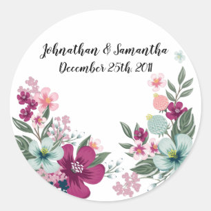 6 - 3" Pflege von Stickers Tropical Blume