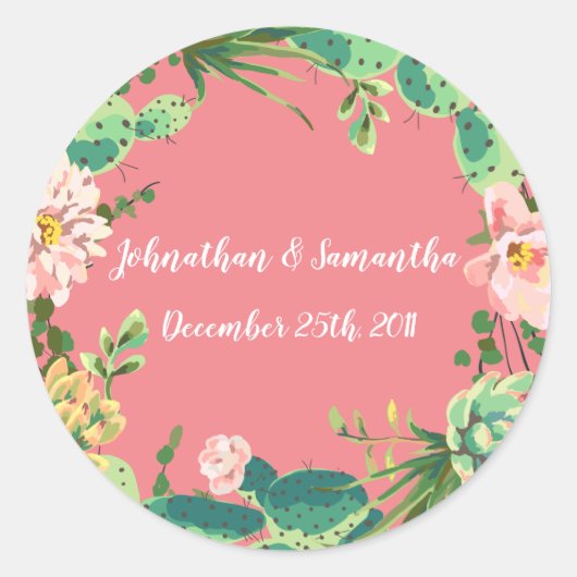 6 - 3" Pflegemittel Stickers Bohemisch Cactus Succ (Vorderseite)