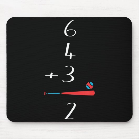 6 4 3 2 Baseball-Doppelspiel Mousepad (Vorne)