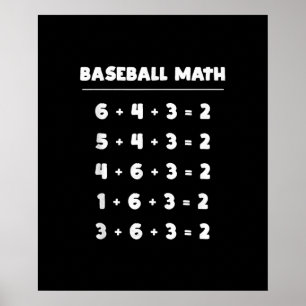 6 4 3 2 Baseball Mathematik - Niedliches Spiel Poster