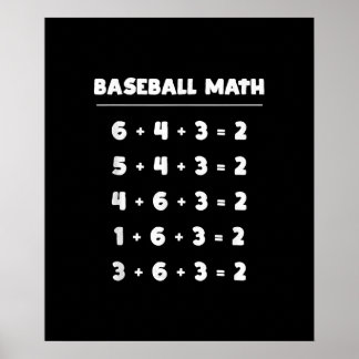 6 4 3 2 Baseballmathematik - Niedliches Spielen vo Poster