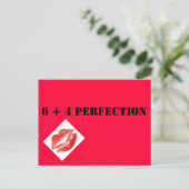 6 + 4 PERFEKTION POSTKARTE (Stehend Vorderseite)