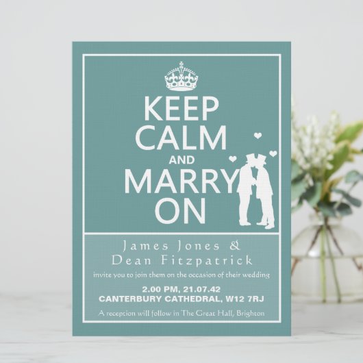 6.5" Behalt Calm und Heirat auf Hochzeitsreise Einladung (Stehend Vorderseite)