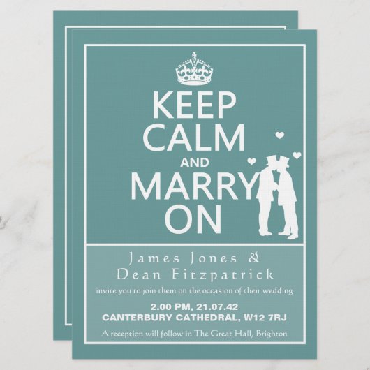 6.5" Behalt Calm und Heirat auf Hochzeitsreise Einladung (Vorne/Hinten)