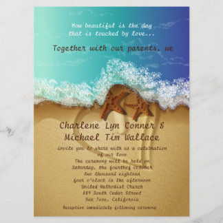 6,5 x 8,75" Beach Hochzeit Einladung