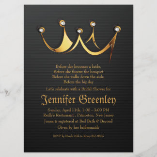6,5" x 8,75" Goldene königliche Königinnenkrone Br Einladung