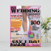 6.5x8.75 Uhr Brautparty für das Hochzeitmagazin Einladung (Stehend Vorderseite)