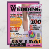 6.5x8.75 Uhr Brautparty für das Hochzeitmagazin Einladung (Vorne/Hinten)