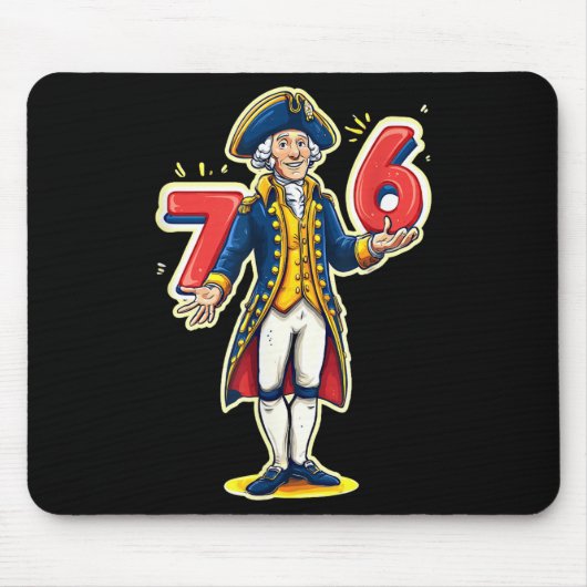 6-7 7-6 Funny George Washington Six Seven Meme Mousepad (Vorne)